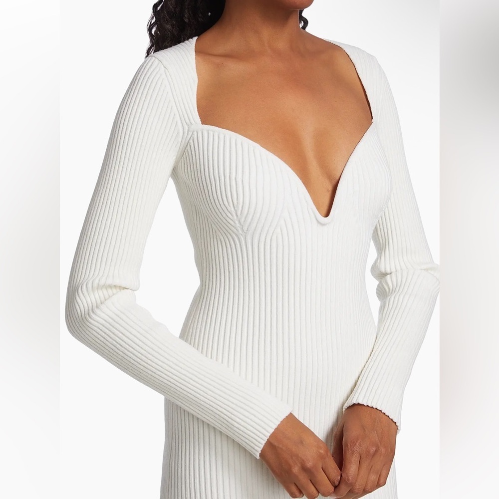 New! GAUGE81 Mija Ribbed Merino Wool Blend Mini Bodycon Dress 🤍 XS - Picture 9 of 16